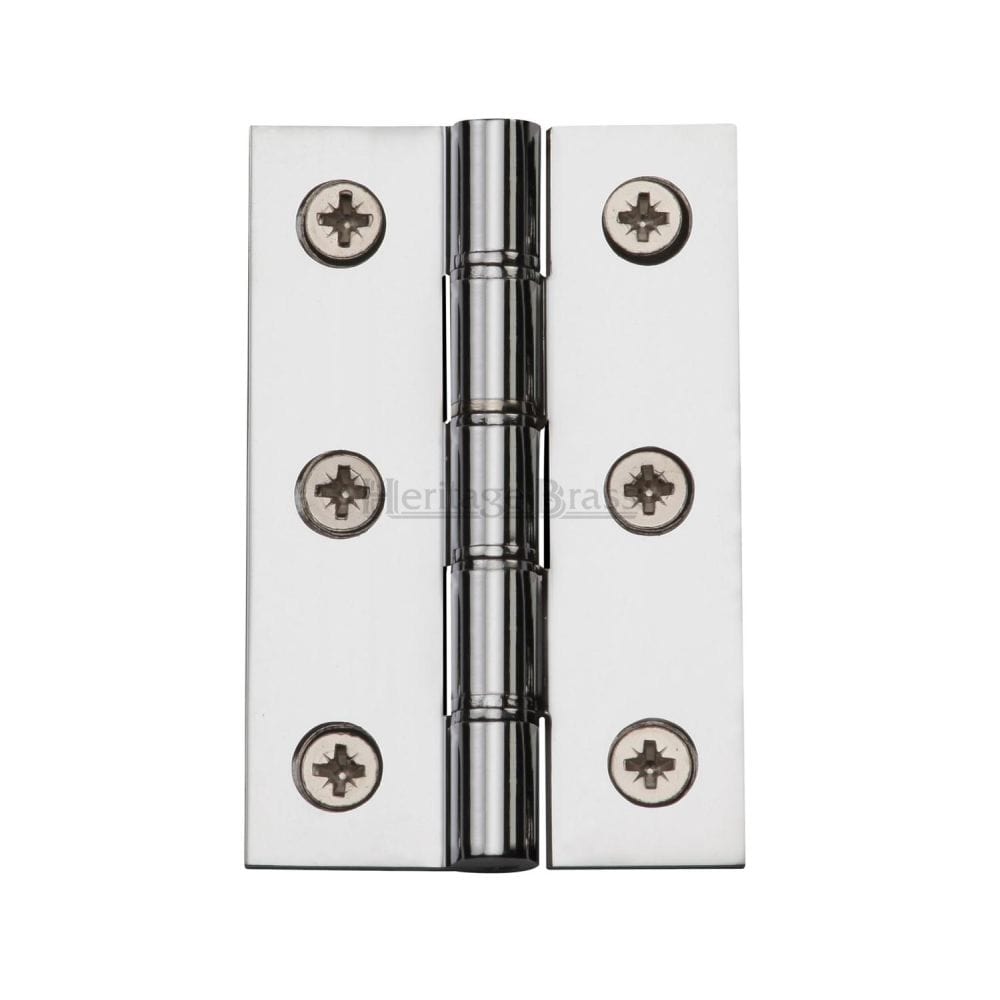 Heritage Brass Hinges Polished Chrome / Washered Hinges / 3" (76mm) Heritage Brass - Hinge Brass with Phosphor Washers 3" x 2" Polished Chrome Finish