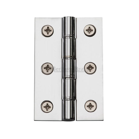 Heritage Brass Hinges Polished Chrome / Washered Hinges / 3" (76mm) Heritage Brass - Hinge Brass with Phosphor Washers 3" x 2" Polished Chrome Finish