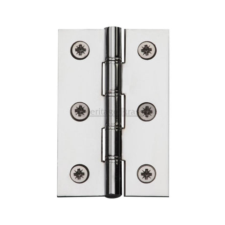 Heritage Brass Hinges Polished Chrome / Washered Hinges / 3" (76mm) Heritage Brass - Hinge Brass with Phosphor Washers 3" x 2" Polished Chrome Finish