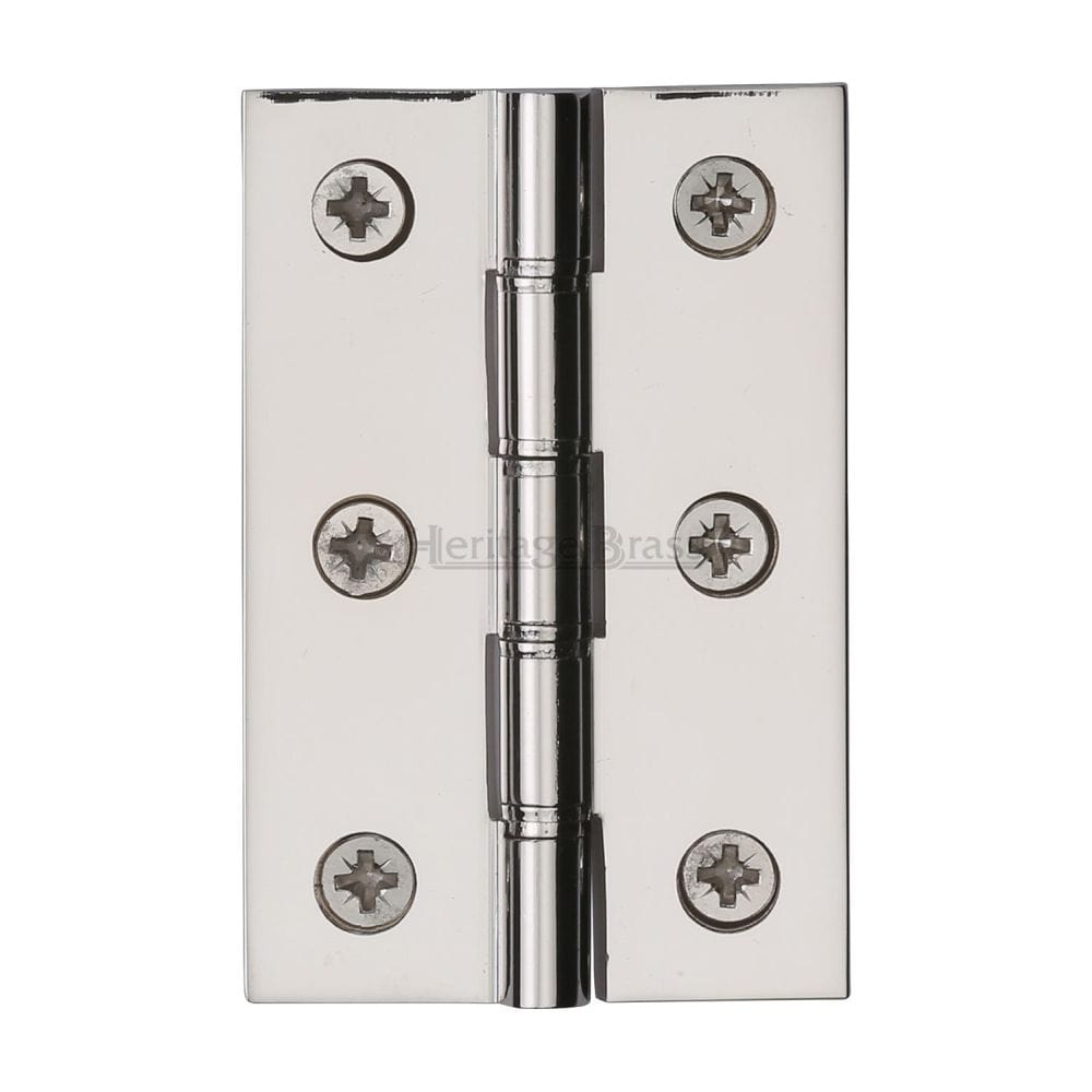 Heritage Brass Hinges Polished Nickel / Washered Hinges / 3" (76mm) Heritage Brass - Hinge Brass with Phosphor Washers 3" x 2" Polished Nickel Finish