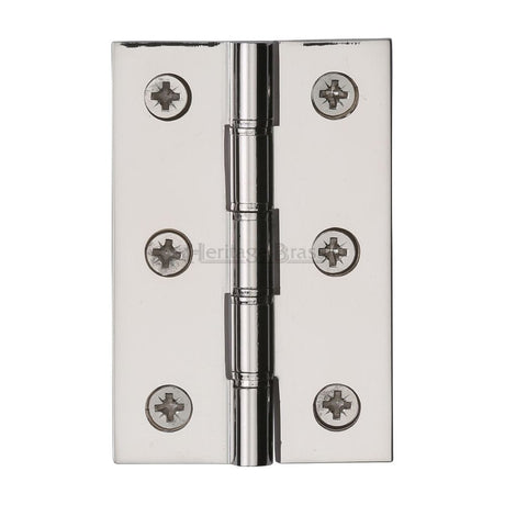 Heritage Brass Hinges Polished Nickel / Washered Hinges / 3" (76mm) Heritage Brass - Hinge Brass with Phosphor Washers 3" x 2" Polished Nickel Finish