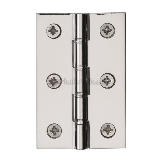 Heritage Brass Hinges Polished Nickel / Washered Hinges / 3" (76mm) Heritage Brass - Hinge Brass with Phosphor Washers 3" x 2" Polished Nickel Finish