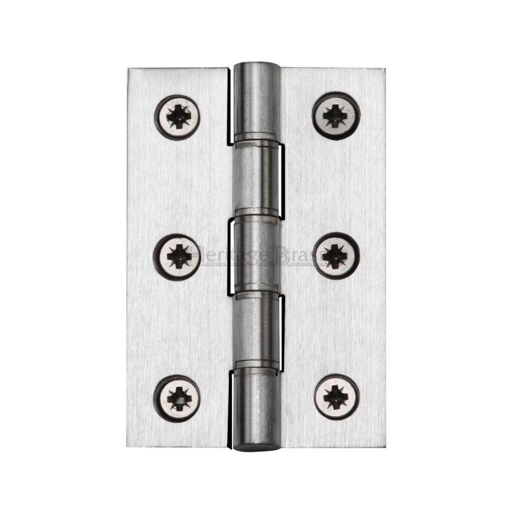 Heritage Brass Hinges Satin Chrome / Washered Hinges / 3" (76mm) Heritage Brass - Hinge Brass with Phosphor Washers 3" x 2" Satin Chrome Finish