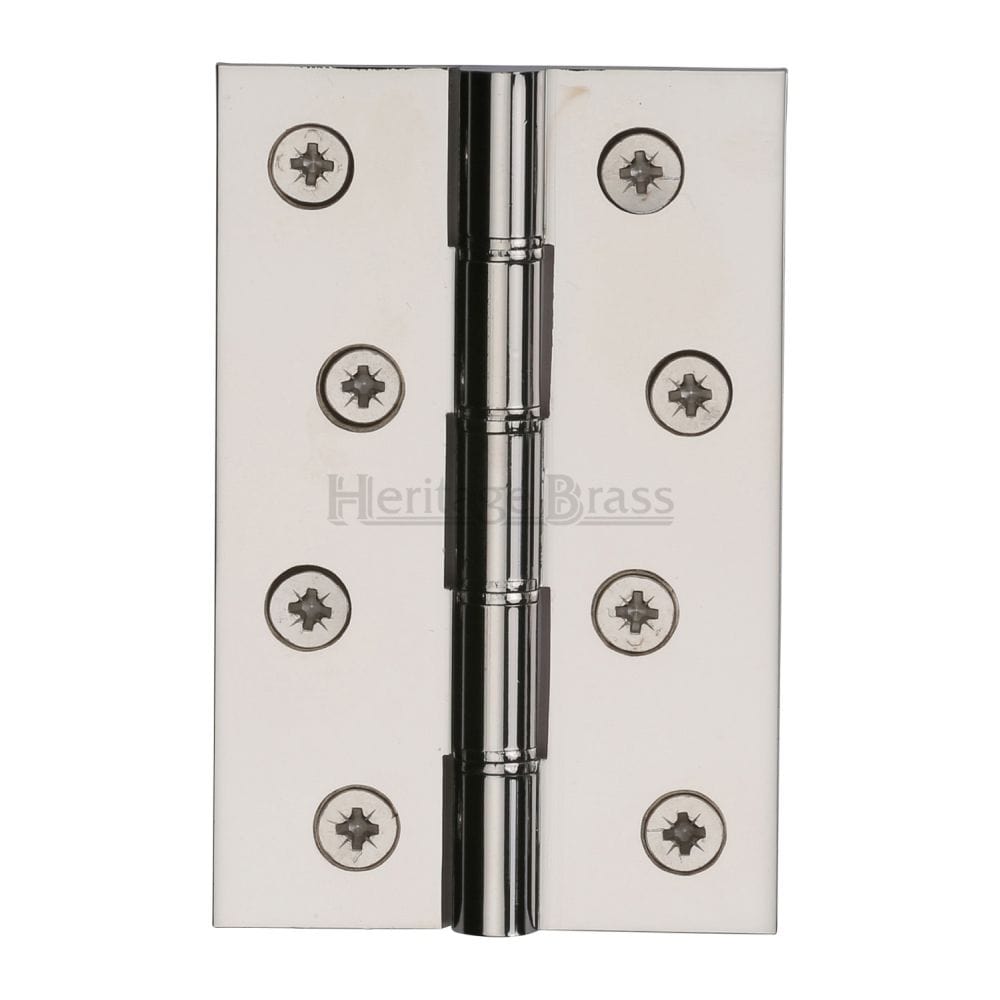 Heritage Brass Hinges Polished Nickel / Washered Hinges / 4" x (102mm) Heritage Brass - Hinge Brass with Phosphor Washers 4" x 2 5/8" Polished Nickel Finis