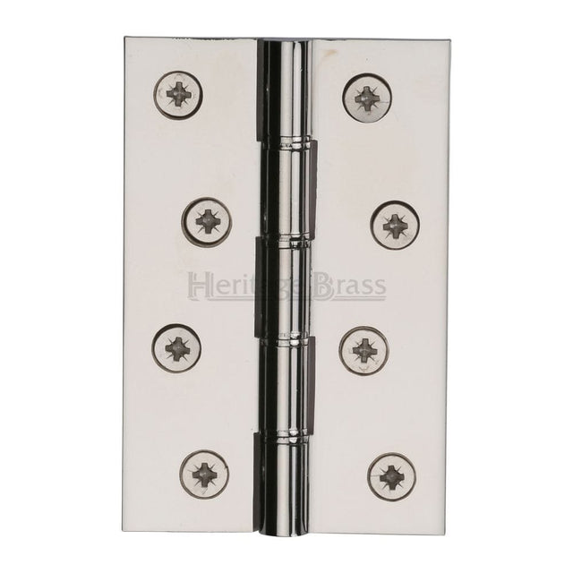 Heritage Brass Hinges Polished Nickel / Washered Hinges / 4" x (102mm) Heritage Brass - Hinge Brass with Phosphor Washers 4" x 2 5/8" Polished Nickel Finis