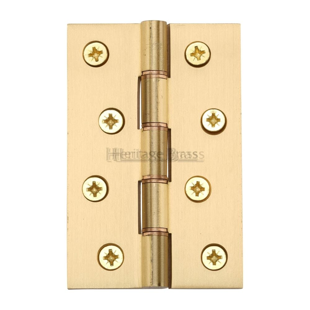 Heritage Brass Hinges Satin Brass / Washered Hinges / 4" x (102mm) Heritage Brass - Hinge Brass with Phosphor Washers 4" x 2 5/8" Satin Brass Finish
