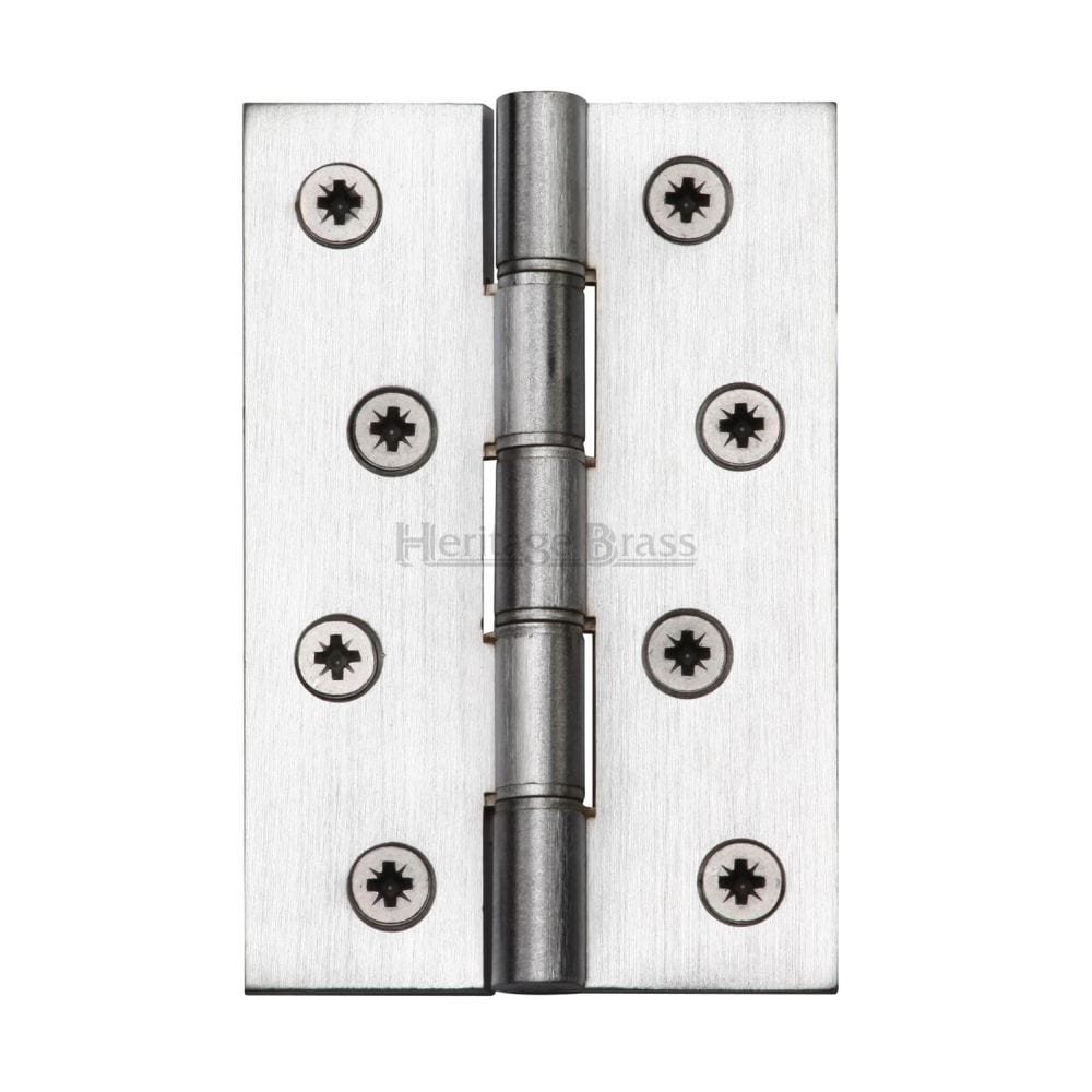Heritage Brass Hinges Satin Chrome / Washered Hinges / 4" x (102mm) Heritage Brass - Hinge Brass with Phosphor Washers 4" x 2 5/8" Satin Chrome Finis