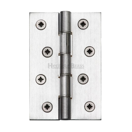 Heritage Brass Hinges Satin Chrome / Washered Hinges / 4" x (102mm) Heritage Brass - Hinge Brass with Phosphor Washers 4" x 2 5/8" Satin Chrome Finis
