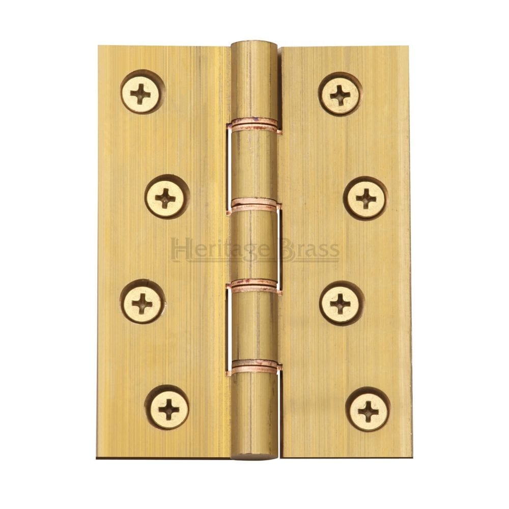 Heritage Brass Hinges Natural Brass / Washered Hinges / 4" x (102mm) Heritage Brass - Hinge Brass with Phosphor Washers 4" x 3" Natural Brass Finish