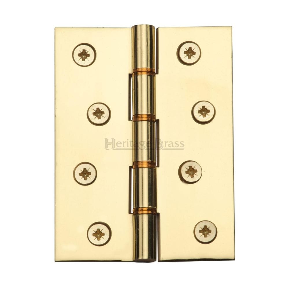 Heritage Brass Hinges Polished Brass / Washered Hinges / 4" x (102mm) Heritage Brass - Hinge Brass with Phosphor Washers 4" x 3" Polished Brass Finish