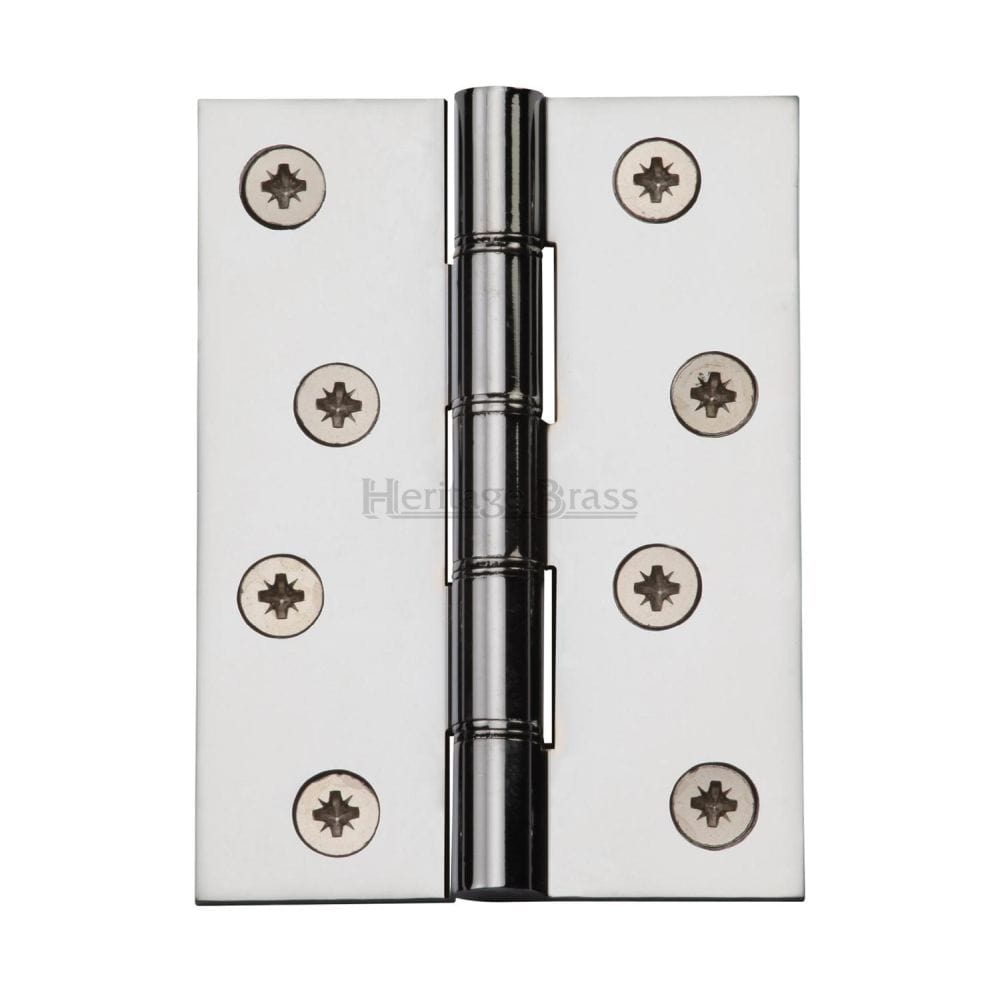 Heritage Brass Hinges Polished Chrome / Washered Hinges / 4" x (102mm) Heritage Brass - Hinge Brass with Phosphor Washers 4" x 3" Polished Chrome Finish