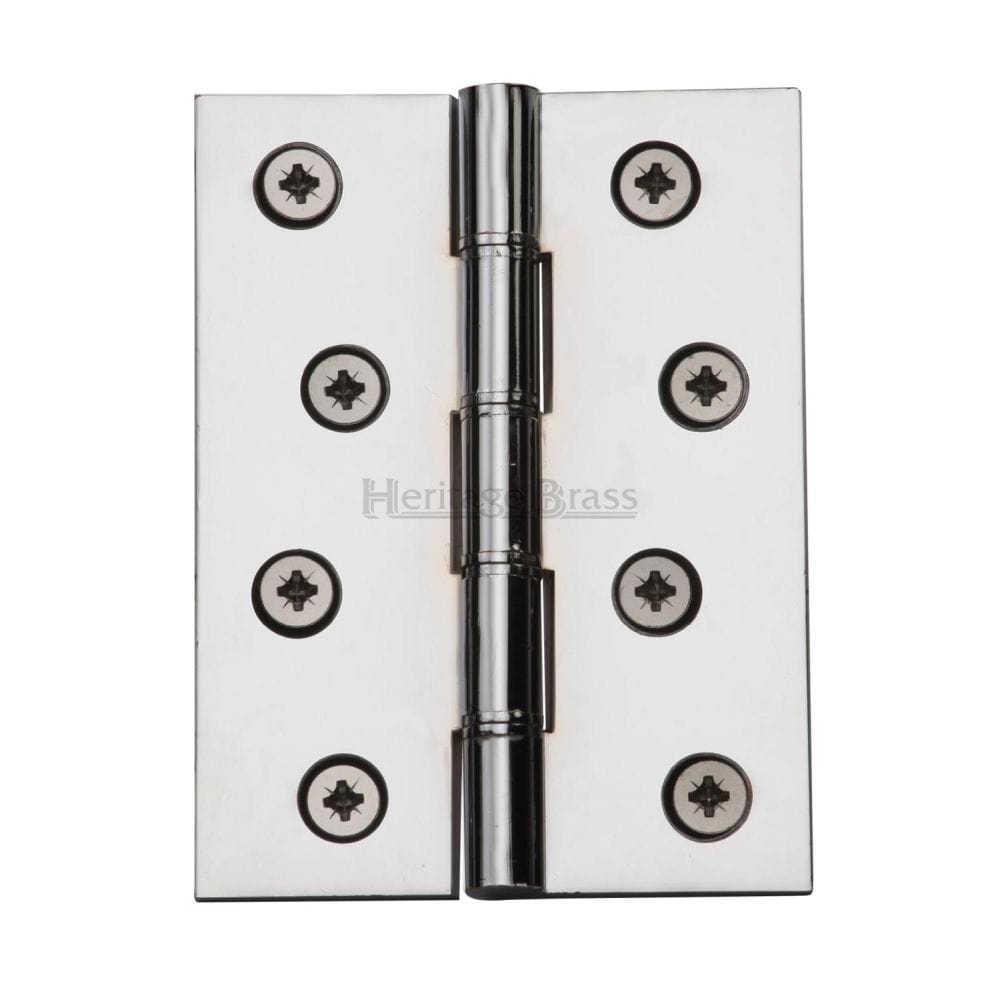 Heritage Brass Hinges Polished Chrome / Washered Hinges / 4" x (102mm) Heritage Brass - Hinge Brass with Phosphor Washers 4" x 3" Polished Chrome Finish