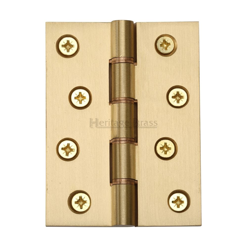 Heritage Brass Hinges Satin Brass / Washered Hinges / 4" x (102mm) Heritage Brass - Hinge Brass with Phosphor Washers 4" x 3" Satin Brass Finish
