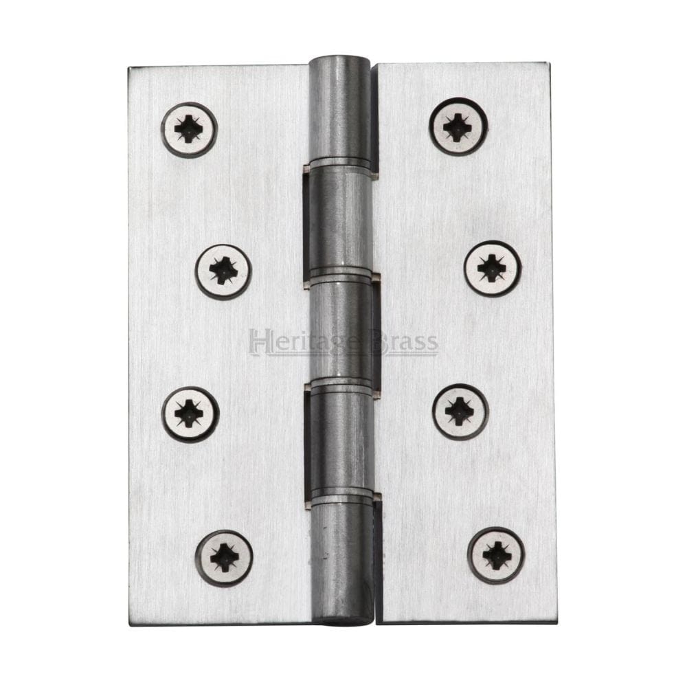 Heritage Brass Hinges Satin Chrome / Washered Hinges / 4" x (102mm) Heritage Brass - Hinge Brass with Phosphor Washers 4" x 3" Satin Chrome Finish