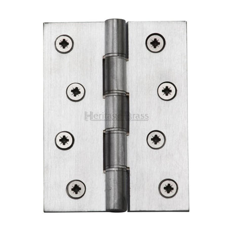 Heritage Brass Hinges Satin Chrome / Washered Hinges / 4" x (102mm) Heritage Brass - Hinge Brass with Phosphor Washers 4" x 3" Satin Chrome Finish
