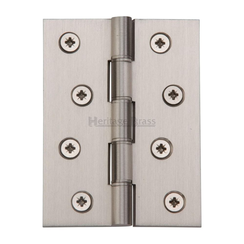 Heritage Brass Hinges Satin Nickel / Washered Hinges / 4" x (102mm) Heritage Brass - Hinge Brass with Phosphor Washers 4" x 3" Satin Nickel Finish