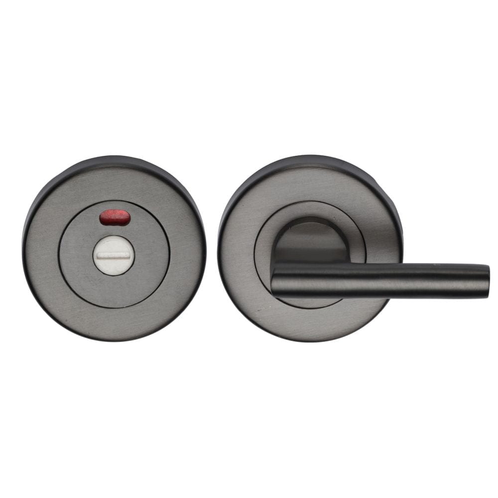 Heritage Brass Door Furniture Matt Bronze / Yes Heritage Brass - Indicator Turn & Release for Bathroom Doors Matt Bronze Finish