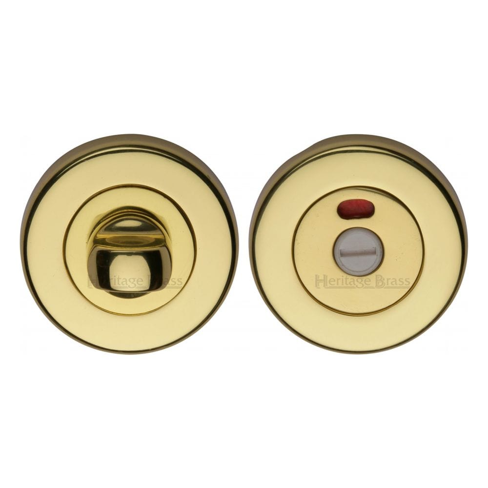 Heritage Brass Door Furniture Polished Brass / Yes Heritage Brass - Indicator Turn & Release for Bathroom Doors Polished Brass Finish