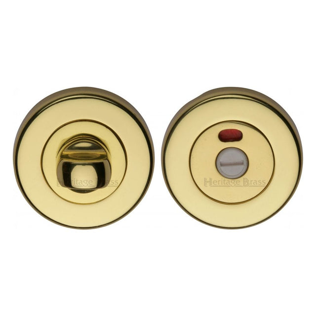 Heritage Brass Door Furniture Polished Brass / Yes Heritage Brass - Indicator Turn & Release for Bathroom Doors Polished Brass Finish