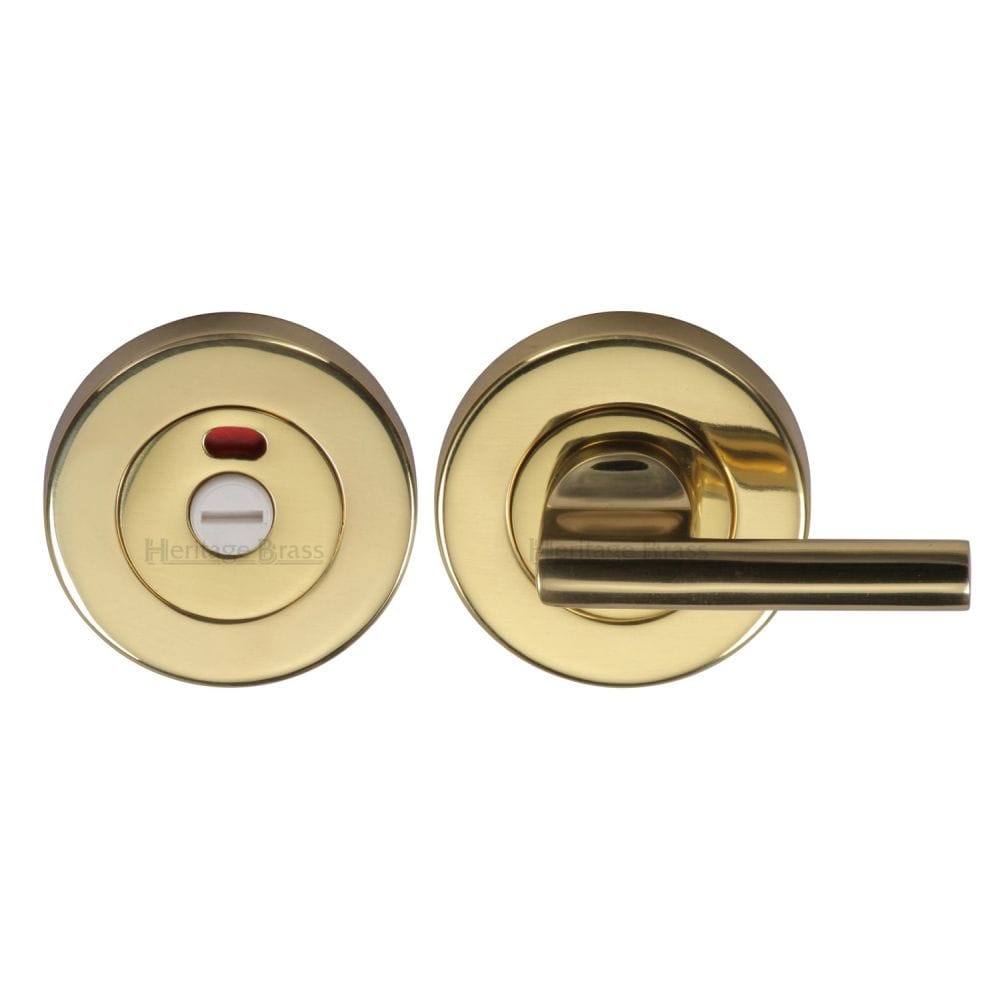 Heritage Brass Door Furniture Polished Brass / Yes Heritage Brass - Indicator Turn & Release for Bathroom Doors Polished Brass Finish