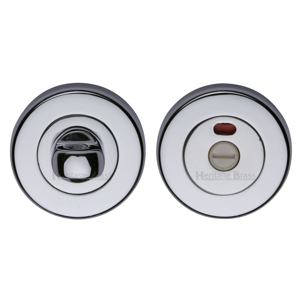 Heritage Brass Door Furniture Polished Chrome / Yes Heritage Brass - Indicator Turn & Release for Bathroom Doors Polished Chrome Finish