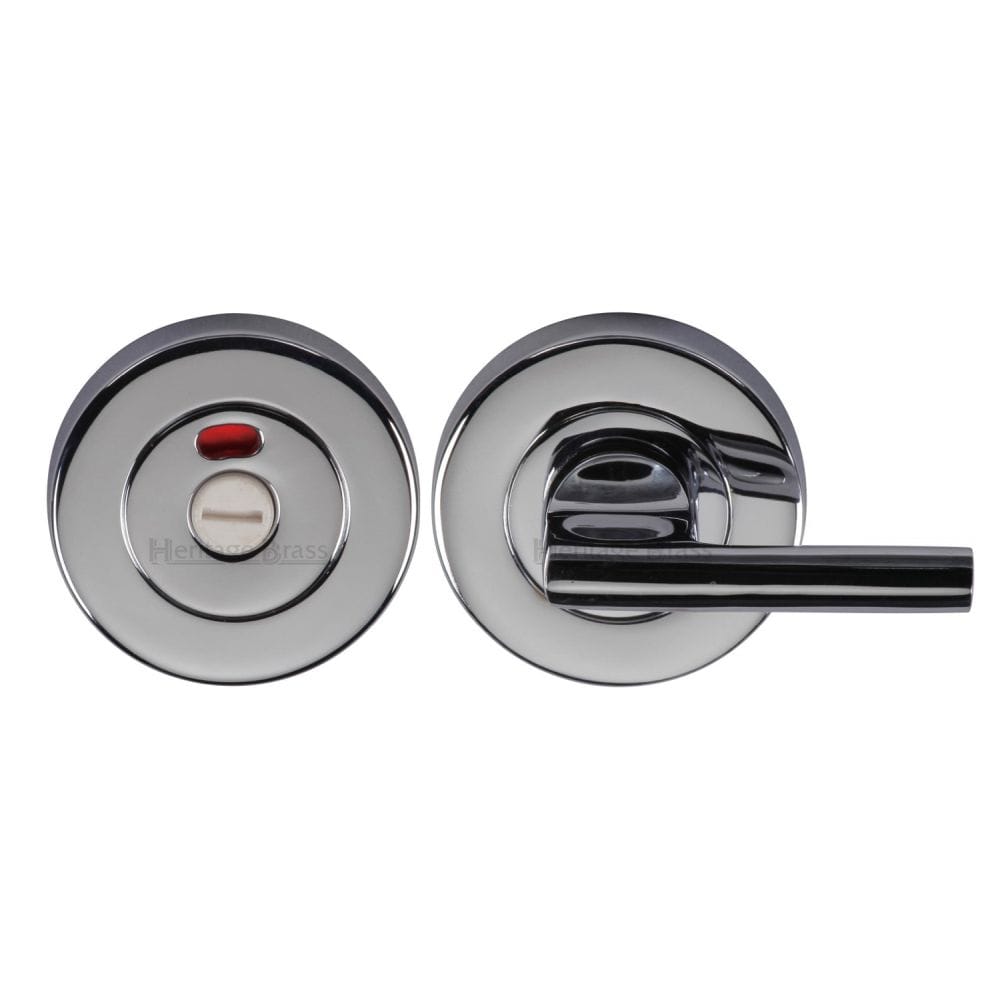 Heritage Brass Door Furniture Polished Chrome / Yes Heritage Brass - Indicator Turn & Release for Bathroom Doors Polished Chrome Finish