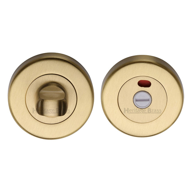 Heritage Brass Door Furniture Satin Brass / Yes Heritage Brass - Indicator Turn & Release for Bathroom Doors Satin Brass finish