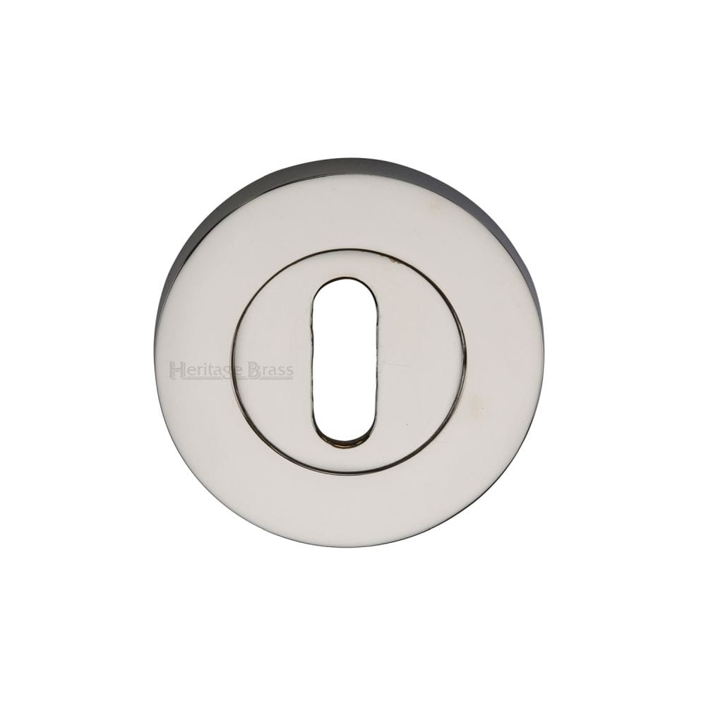 Heritage Brass Door Furniture Polished Nickel / Mortice Key Profile Escutcheons Heritage Brass - Key Escutcheon Polished Nickel Finish