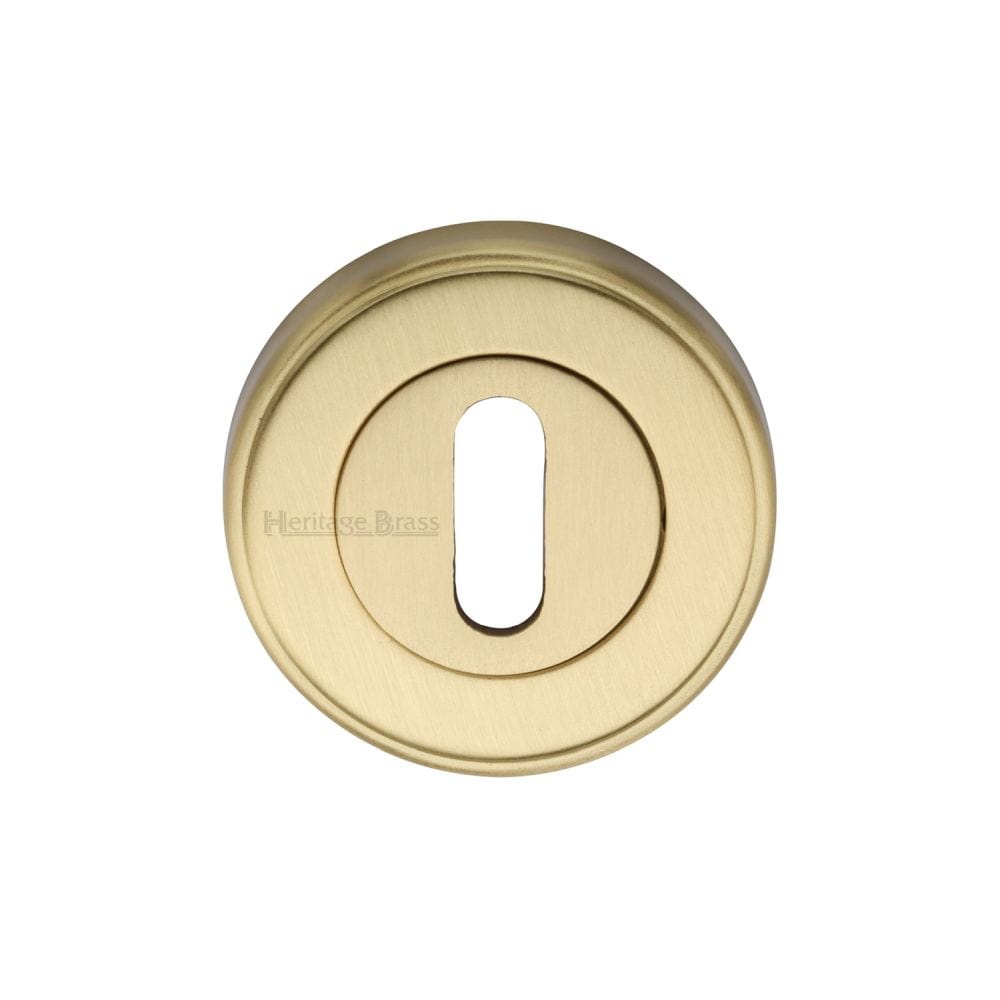 Heritage Brass Door Furniture Satin Brass / Mortice Key Profile Escutcheons Heritage Brass - Key Escutcheon Satin Brass Finish