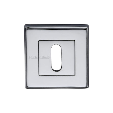 Heritage Brass Door Furniture Polished Chrome / Mortice Key Profile Escutcheons Heritage Brass - Key Escutcheon Square Polished Chrome Finish