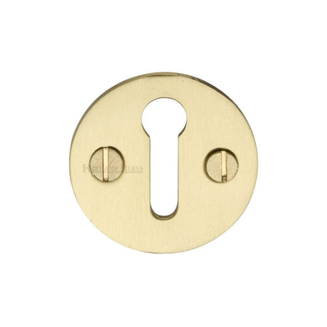 Heritage Brass Door Furniture Satin Brass / Mortice Key Profile Escutcheons Heritage Brass - Keyhole Escutcheon Satin Brass Finish