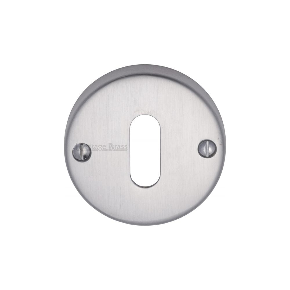 Heritage Brass Door Furniture Satin Chrome / Mortice Key Profile Escutcheons Heritage Brass - Keyhole Escutcheon Satin Chrome Finish