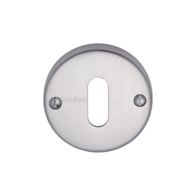 Heritage Brass Door Furniture Satin Chrome / Mortice Key Profile Escutcheons Heritage Brass - Keyhole Escutcheon Satin Chrome Finish