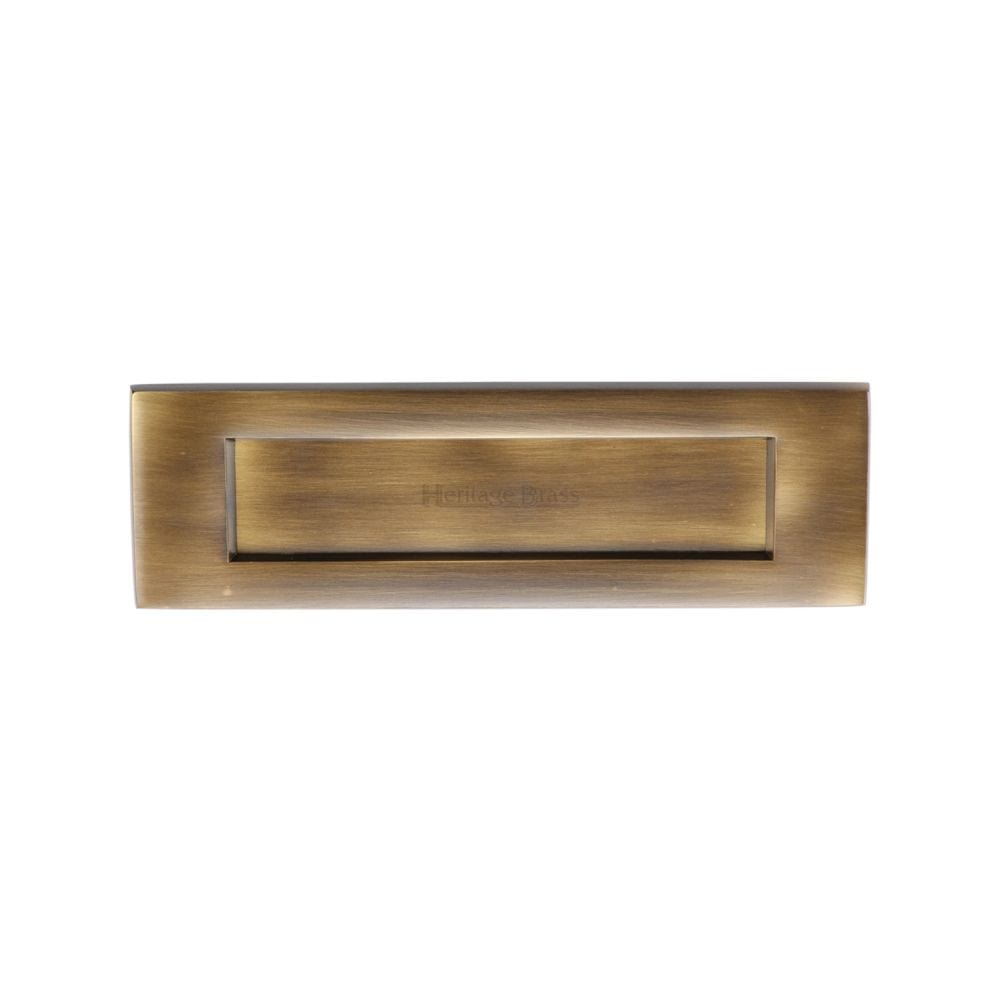 Heritage Brass Door Furniture Antique Brass / Letter Plates / 254 x 79mm (10 x 3") Heritage Brass - Letterplate 10" x 3" Antique Brass Finish