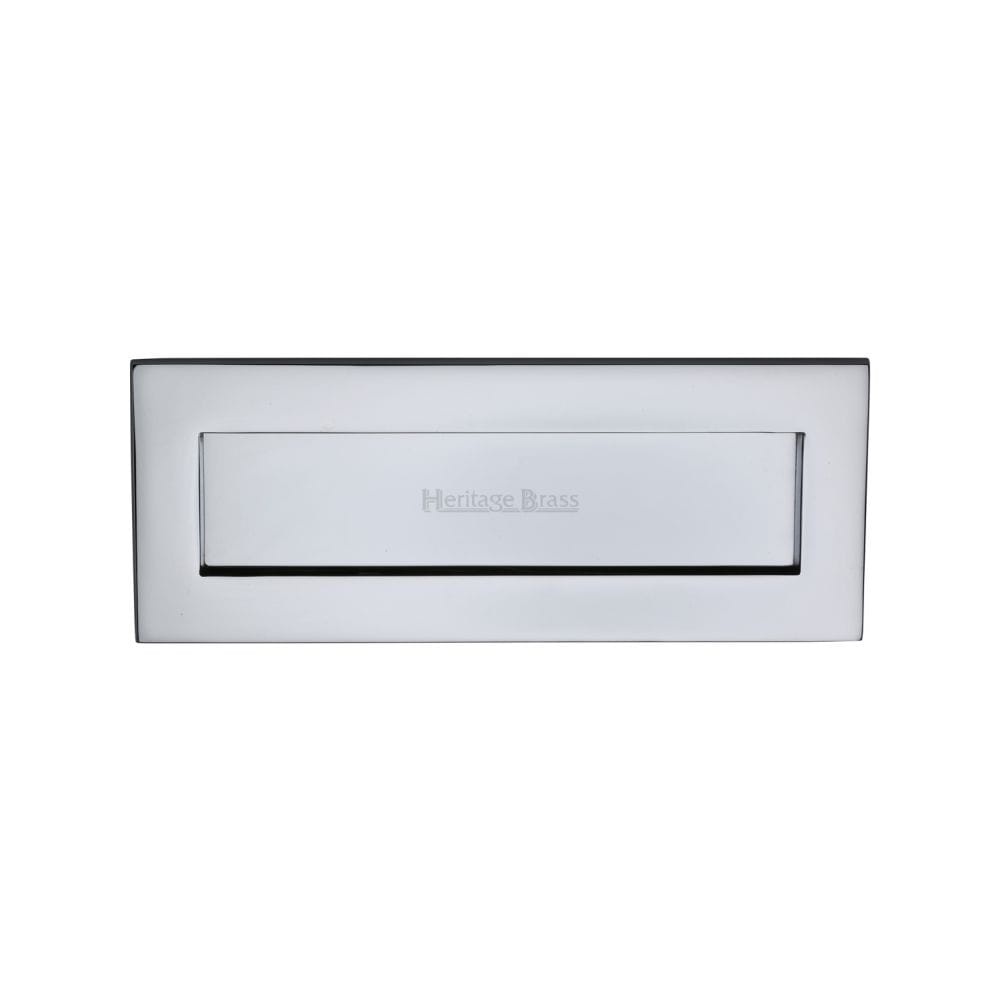 Heritage Brass Door Furniture Polished Chrome / Letter Plates / 254 x 102mm (10 x 4") Heritage Brass - Letterplate 10" x 4" Polished Chrome Finish