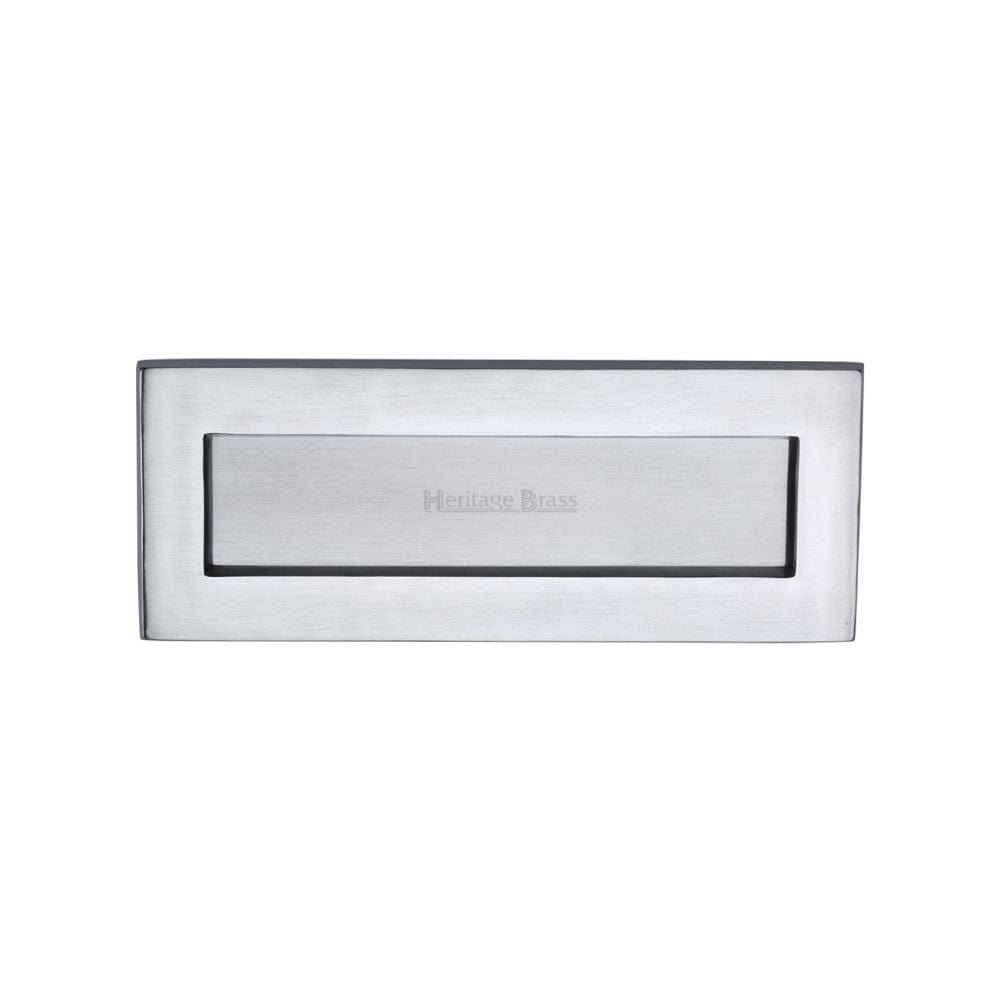 Heritage Brass Door Furniture Satin Chrome / Letter Plates / 254 x 102mm (10 x 4") Heritage Brass - Letterplate 10" x 4" Satin Chrome Finish