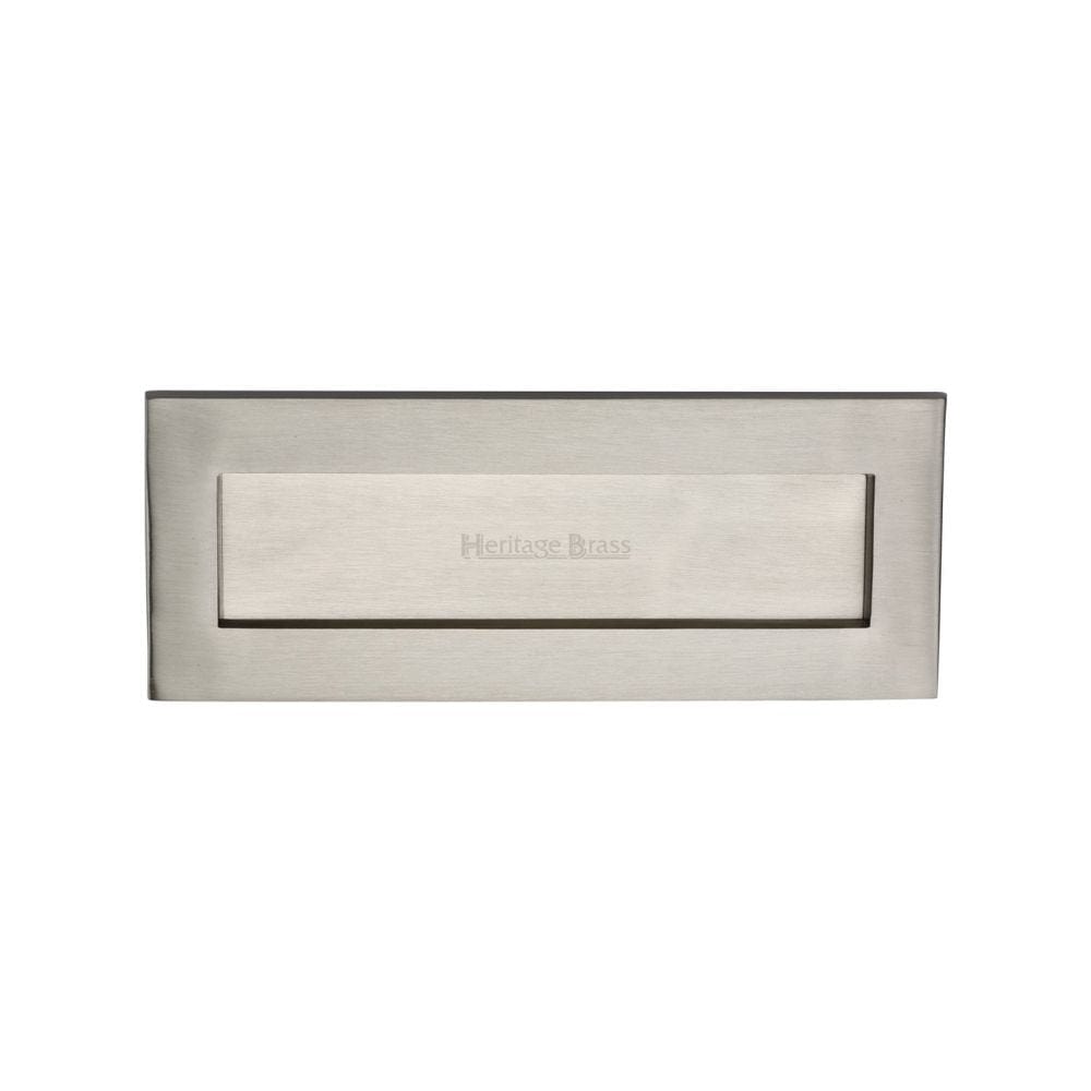 Heritage Brass Door Furniture Satin Nickel / Letter Plates / 254 x 102mm (10 x 4") Heritage Brass - Letterplate 10" x 4" Satin Nickel Finish