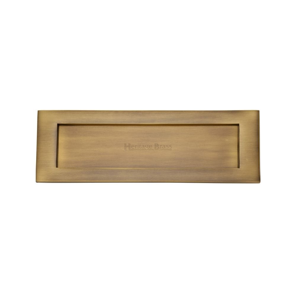 Heritage Brass Door Furniture Antique Brass / Letter Plates / 305 x 102mm (12 x 4") Heritage Brass - Letterplate 12" x 4" Antique Brass Finish
