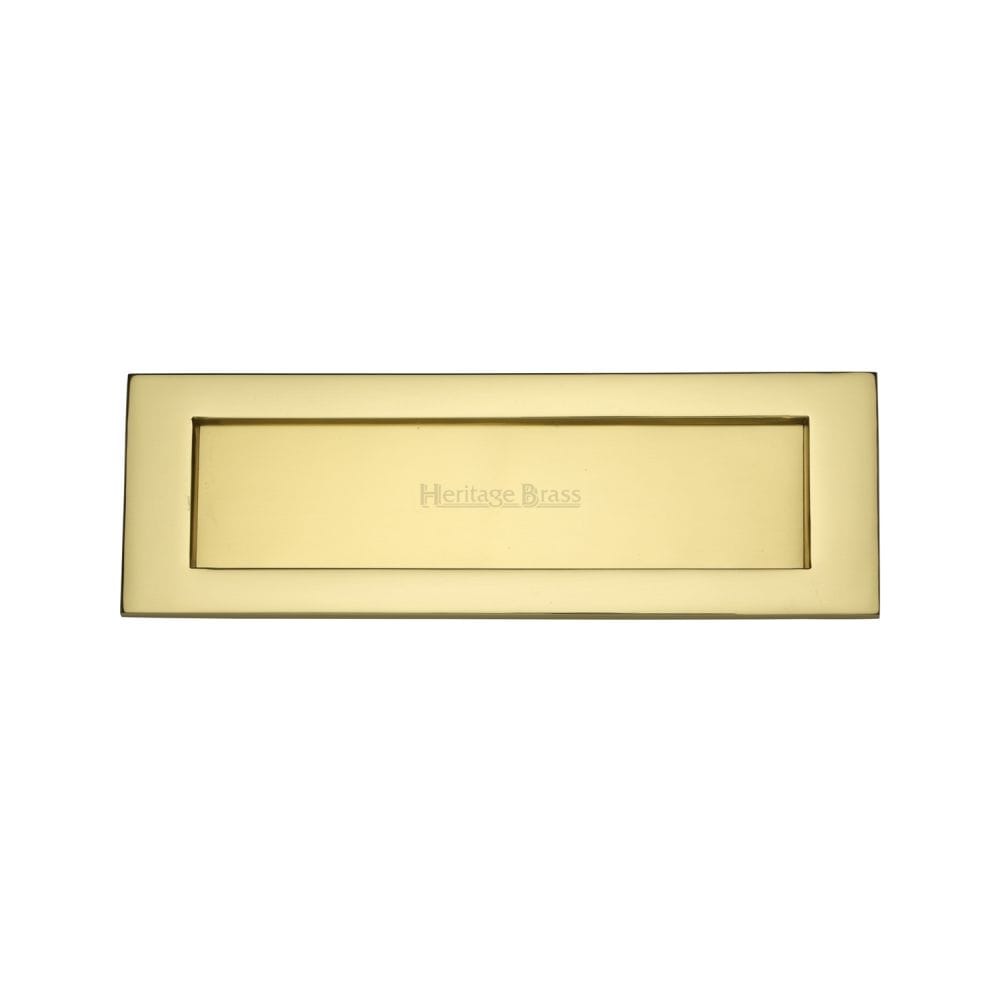 Heritage Brass Door Furniture Polished Brass / Letter Plates / 305 x 102mm (12 x 4") Heritage Brass - Letterplate 12" x 4" Polished Brass Finish