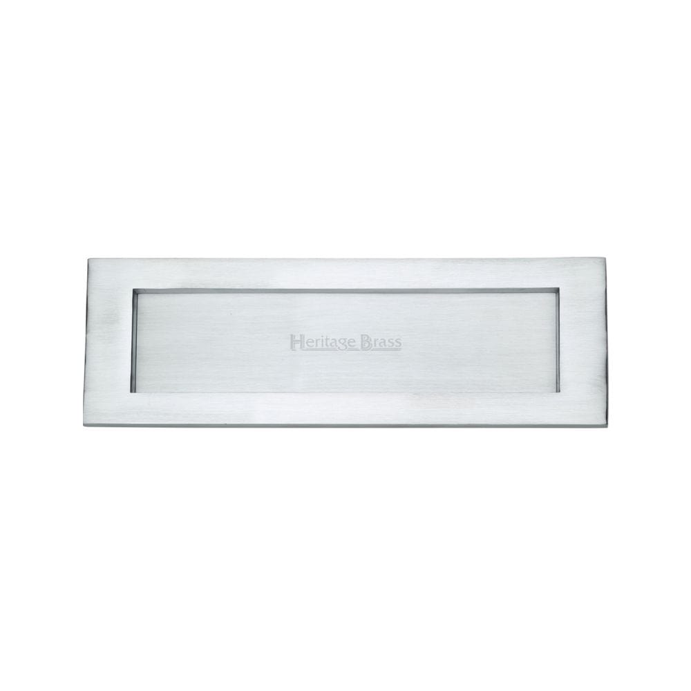 Heritage Brass Door Furniture Satin Chrome / Letter Plates / 305 x 102mm (12 x 4") Heritage Brass - Letterplate 12" x 4" Satin Chrome Finish