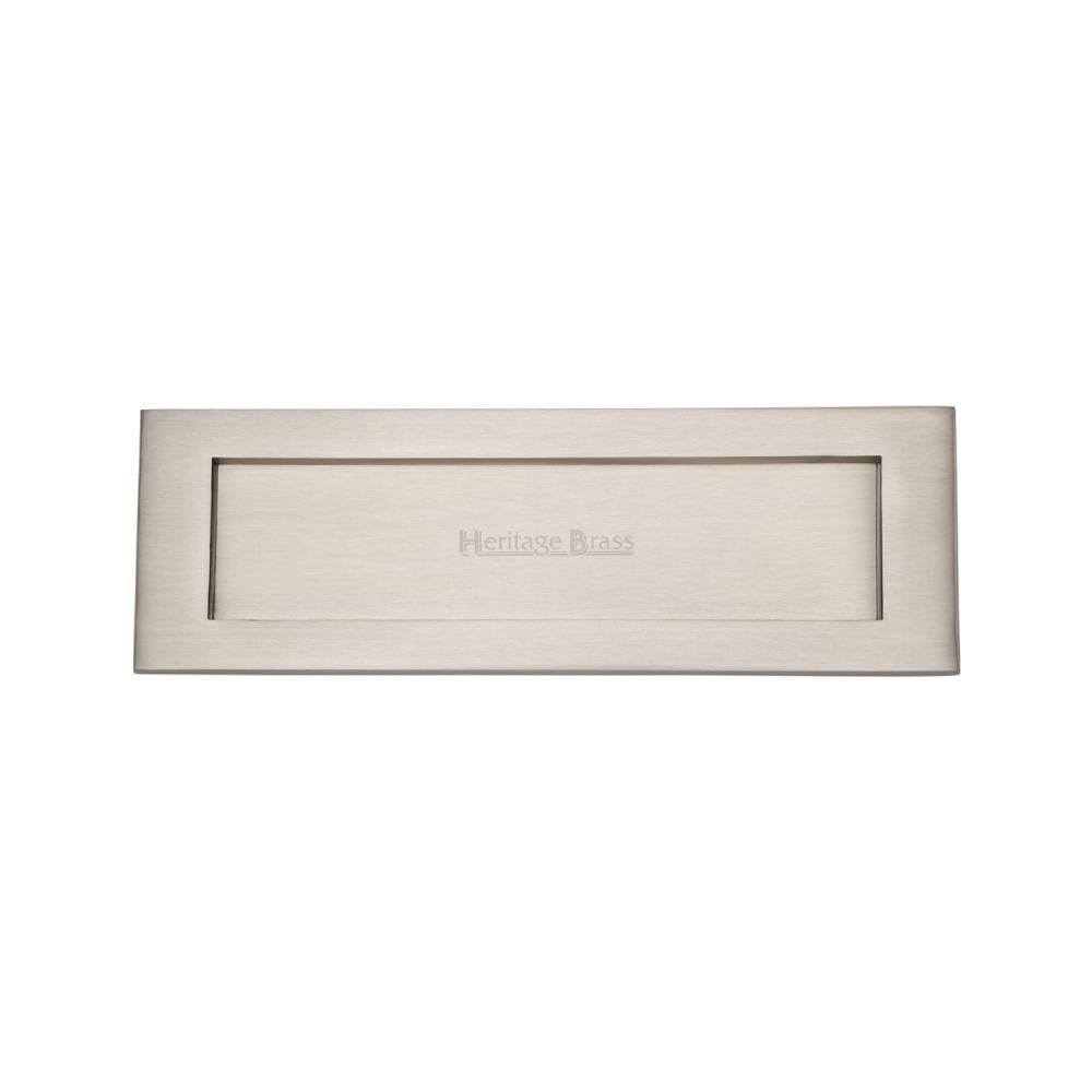 Heritage Brass Door Furniture Satin Nickel / Letter Plates / 305 x 102mm (12 x 4") Heritage Brass - Letterplate 12" x 4" Satin Nickel Finish