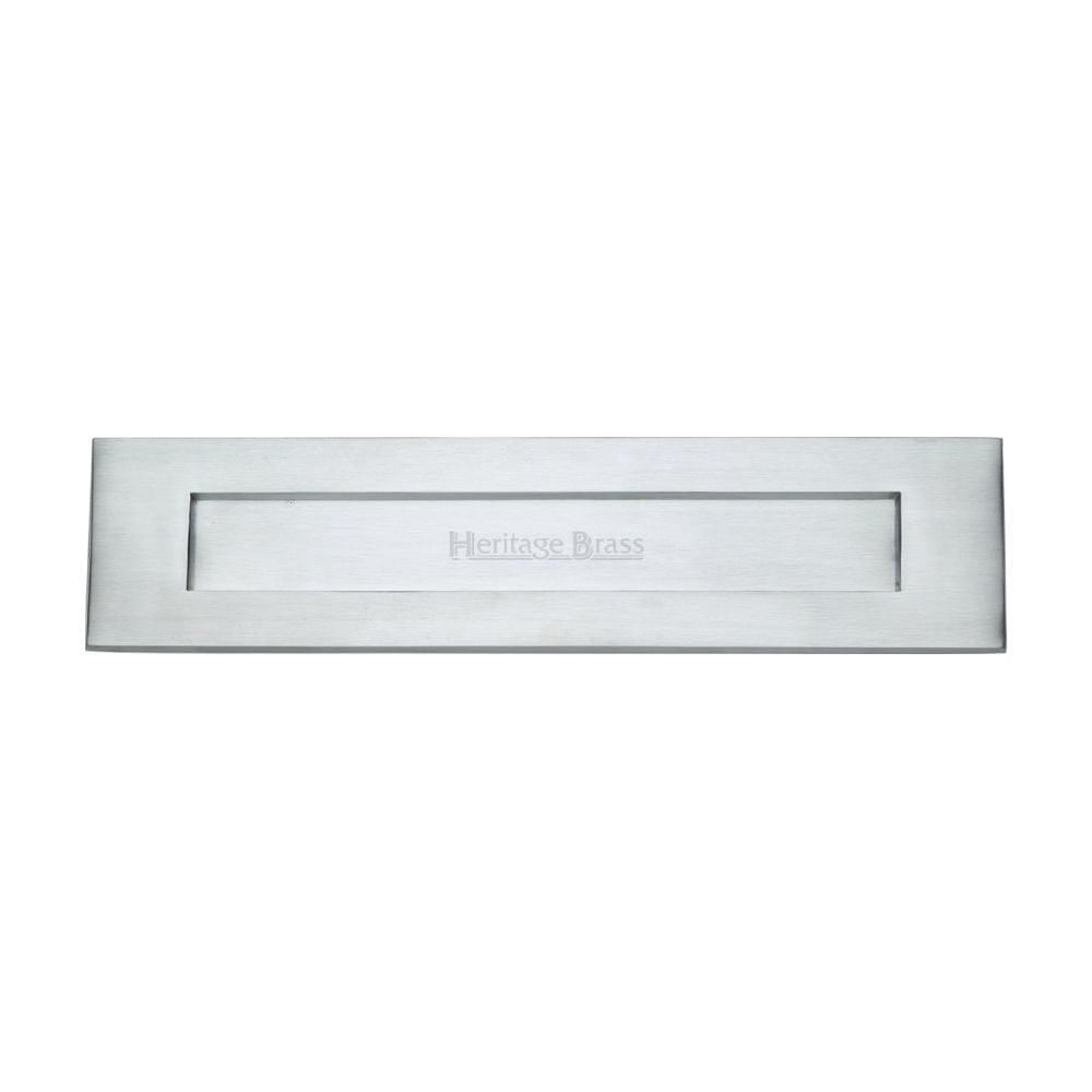 Heritage Brass Door Furniture Satin Chrome / Letter Plates / 331 x 80mm (13" x 3") Heritage Brass - Letterplate 13" x 3" Satin Chrome Finish