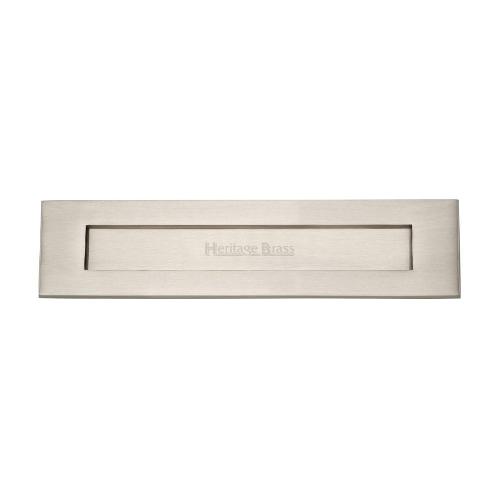 Heritage Brass Door Furniture Satin Nickel / Letter Plates / 331 x 80mm (13" x 3") Heritage Brass - Letterplate 13" x 3" Satin Nickel Finish