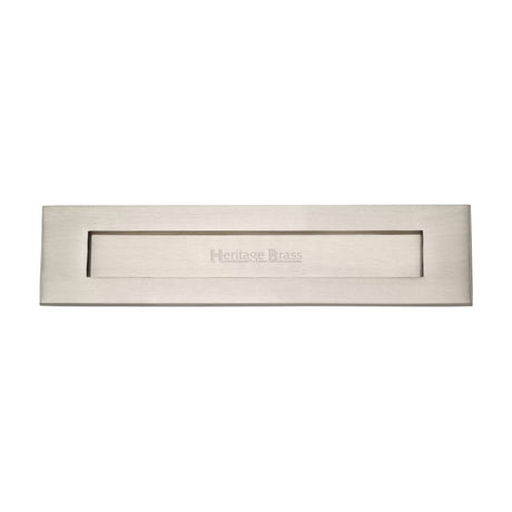 Heritage Brass Door Furniture Satin Nickel / Letter Plates / 331 x 80mm (13" x 3") Heritage Brass - Letterplate 13" x 3" Satin Nickel Finish