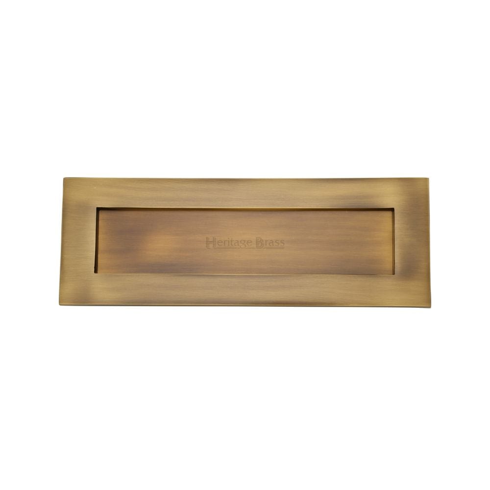 Heritage Brass Door Furniture Antique Brass / Letter Plates / 356 x 127mm (14" x 4 1/2") Heritage Brass - Letterplate 14" x 4 1/2" Antique Brass Finish