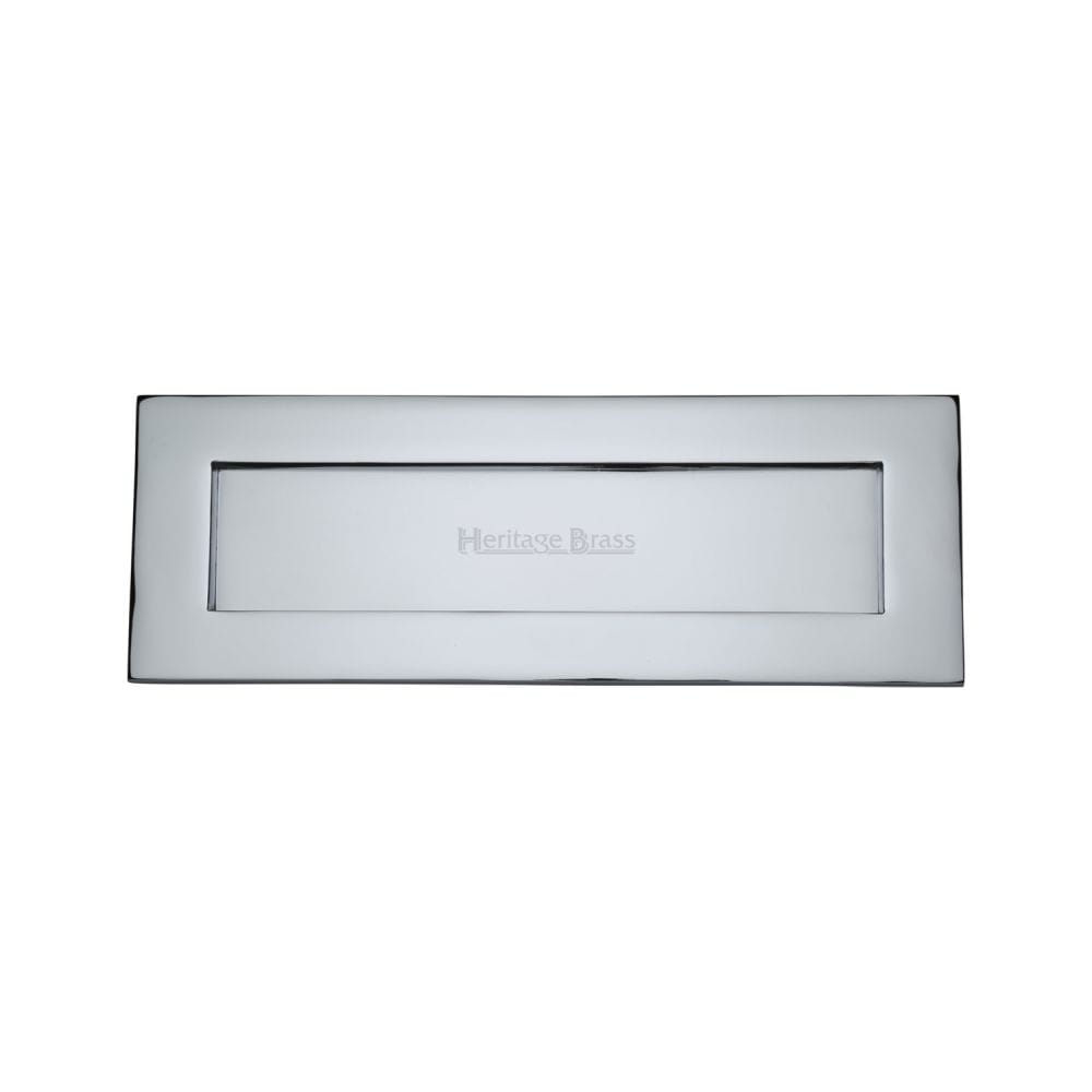 Heritage Brass Door Furniture Polished Chrome / Letter Plates / 356 x 127mm (14" x 4 1/2") Heritage Brass - Letterplate 14" x 4 1/2" Polished Chrome Finish