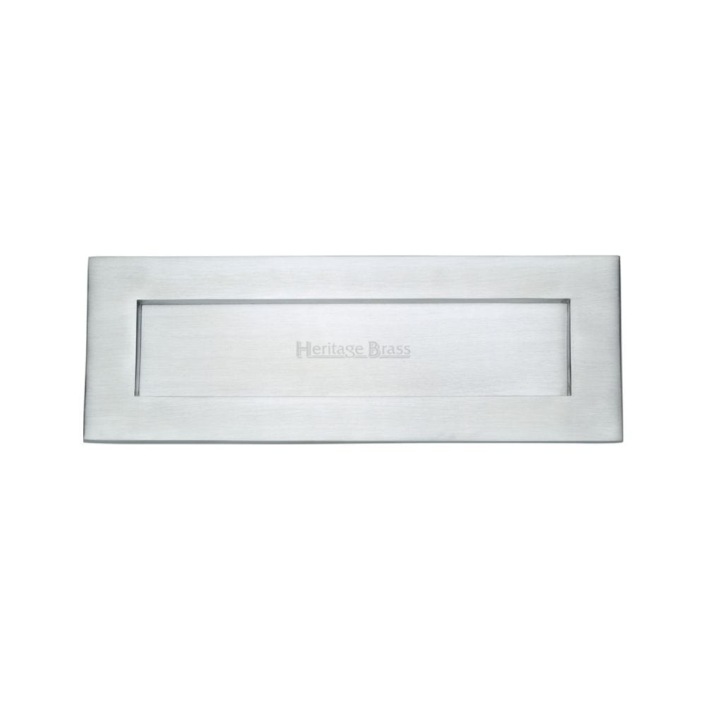 Heritage Brass Door Furniture Satin Chrome / Letter Plates / 356 x 127mm (14" x 4 1/2") Heritage Brass - Letterplate 14" x 4 1/2" Satin Chrome Finish