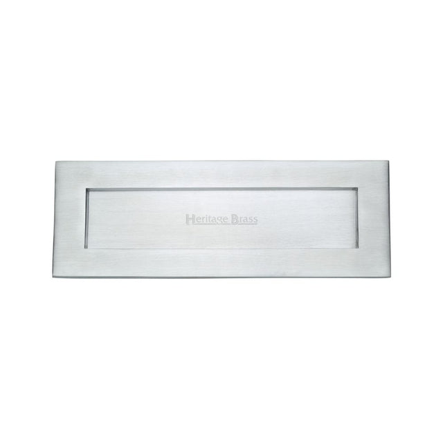 Heritage Brass Door Furniture Satin Chrome / Letter Plates / 356 x 127mm (14" x 4 1/2") Heritage Brass - Letterplate 14" x 4 1/2" Satin Chrome Finish