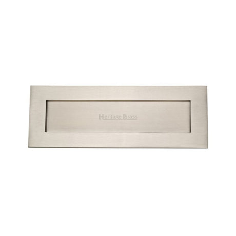 Heritage Brass Door Furniture Satin Nickel / Letter Plates / 356 x 127mm (14" x 4 1/2") Heritage Brass - Letterplate 14" x 4 1/2" Satin Nickel Finish