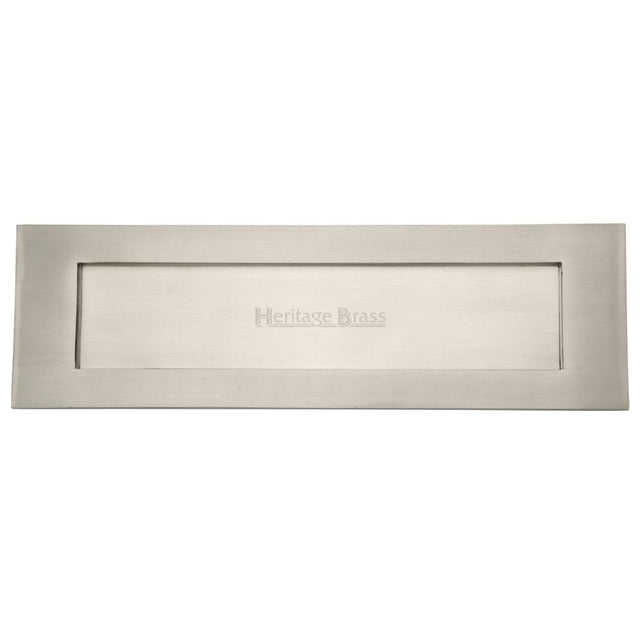 Heritage Brass Door Furniture Satin Nickel / Letter Plates / 411 x 125mm (16" x 5") Heritage Brass - Letterplate 16" x 5" Satin Nickel Finish